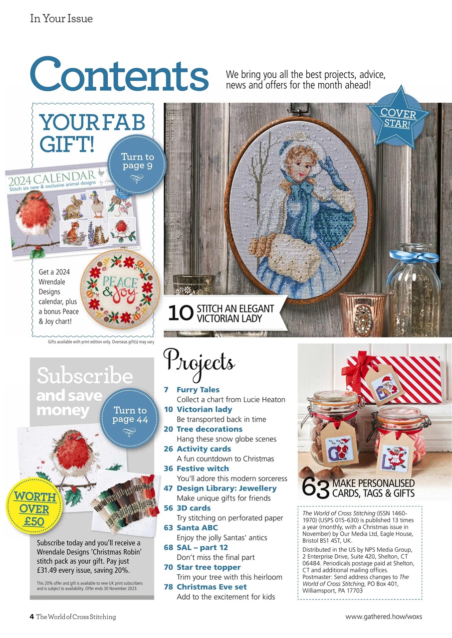 The World Of Cross Stitching Magazine December Back Issue