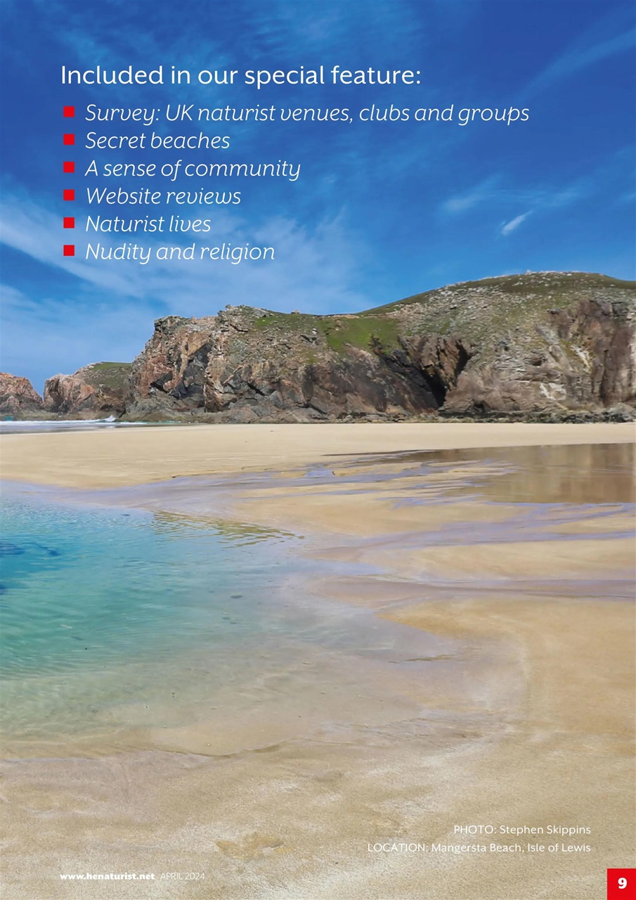 H E Naturist Magazine April 2024 Back Issue