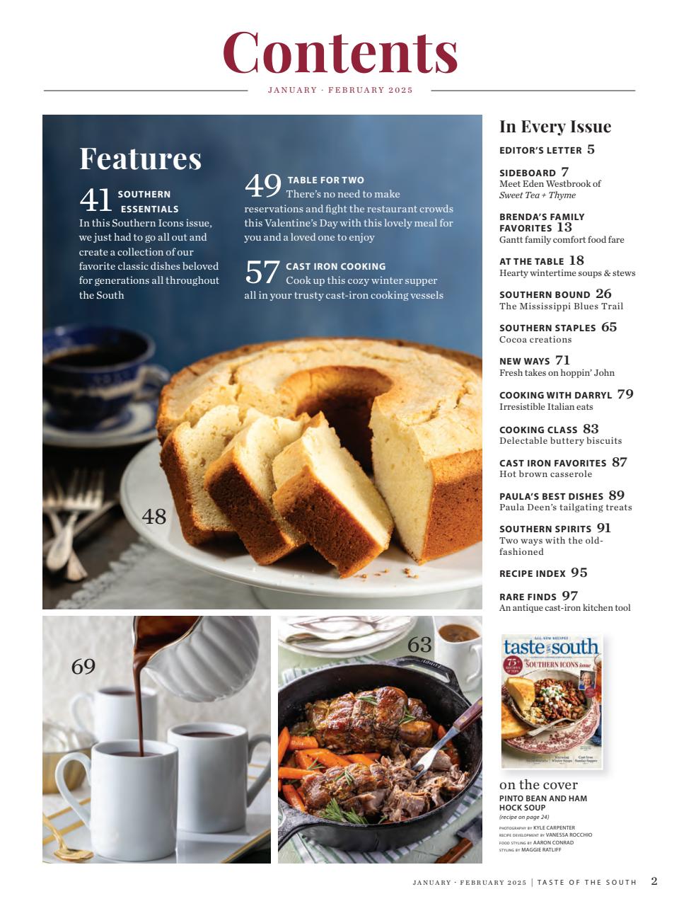 Taste of the South Magazine Suscripciones y January February 2025 edición