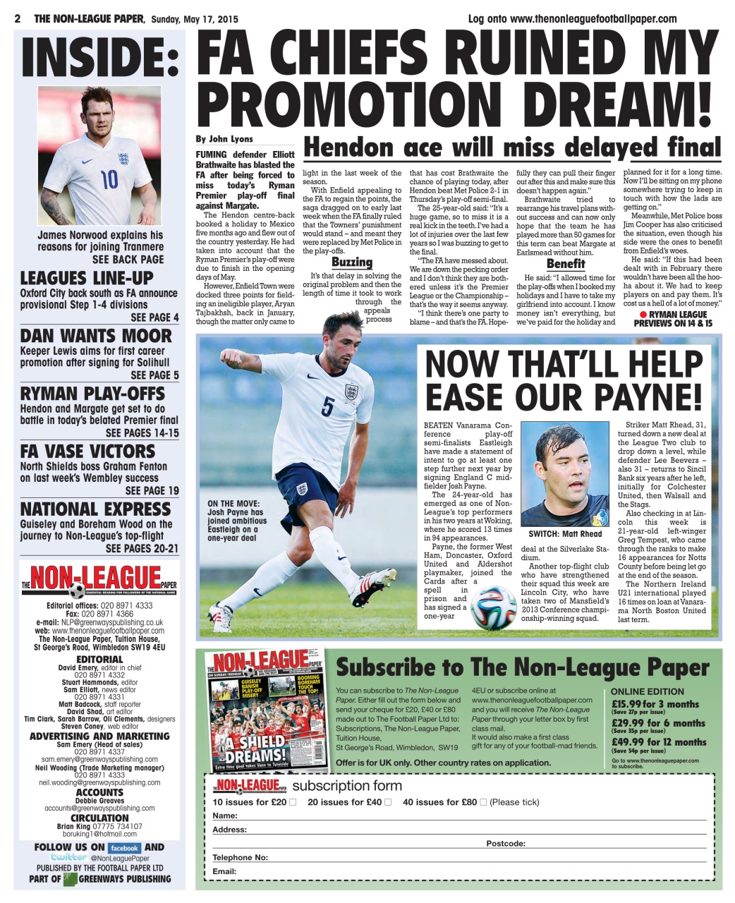 The Non-League Football Paper Preview Pages