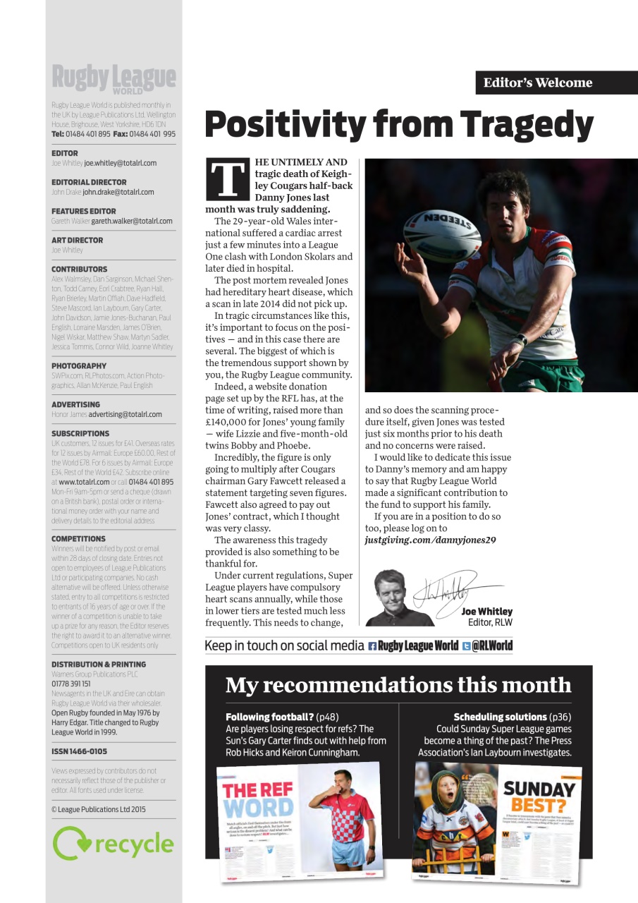 Rugby League World Preview Pages