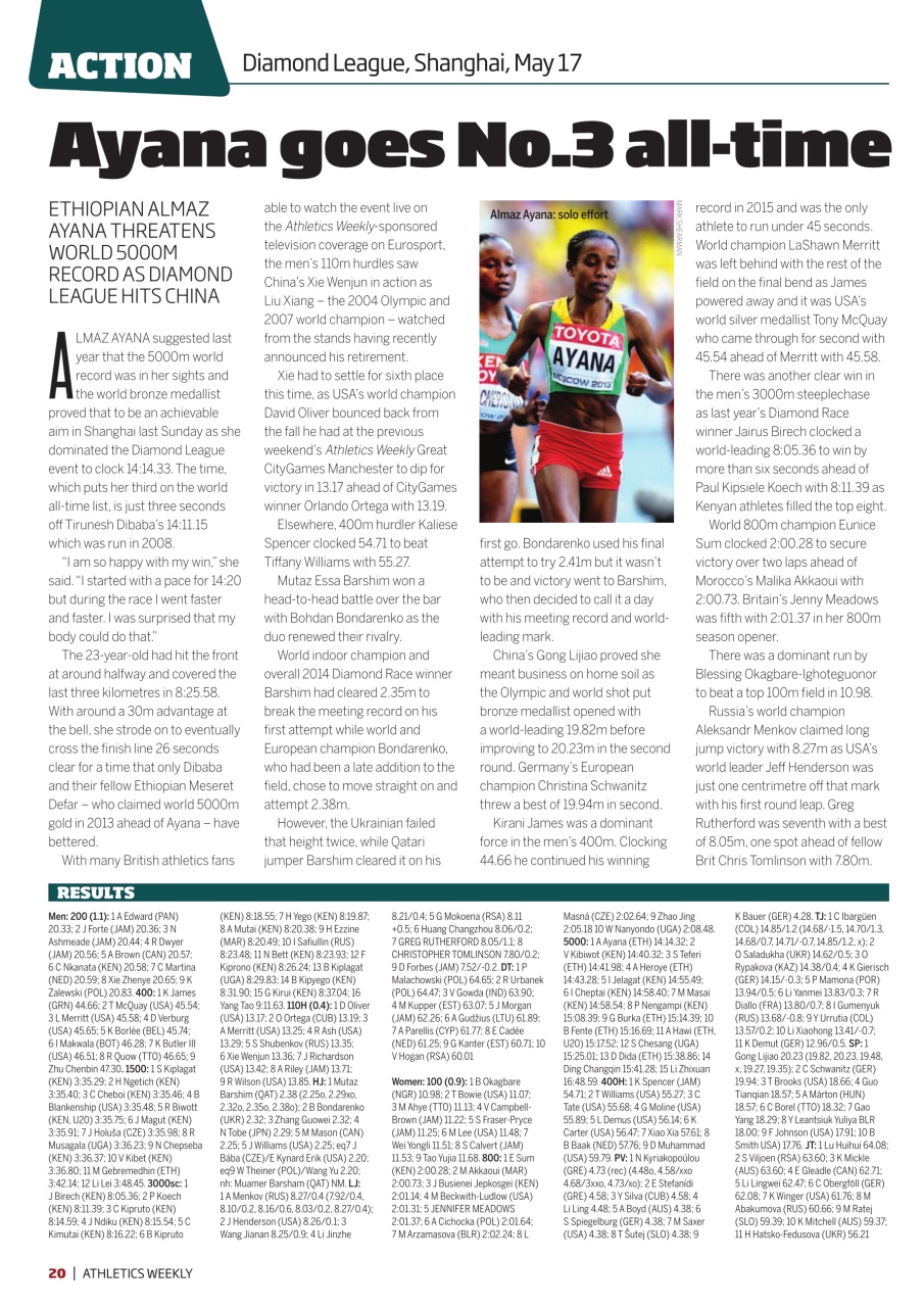 AW – Athletics Weekly Magazine Preview Pages