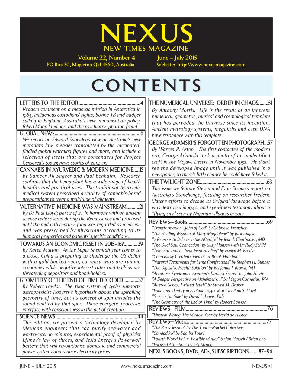 Nexus Magazine Preview Pages