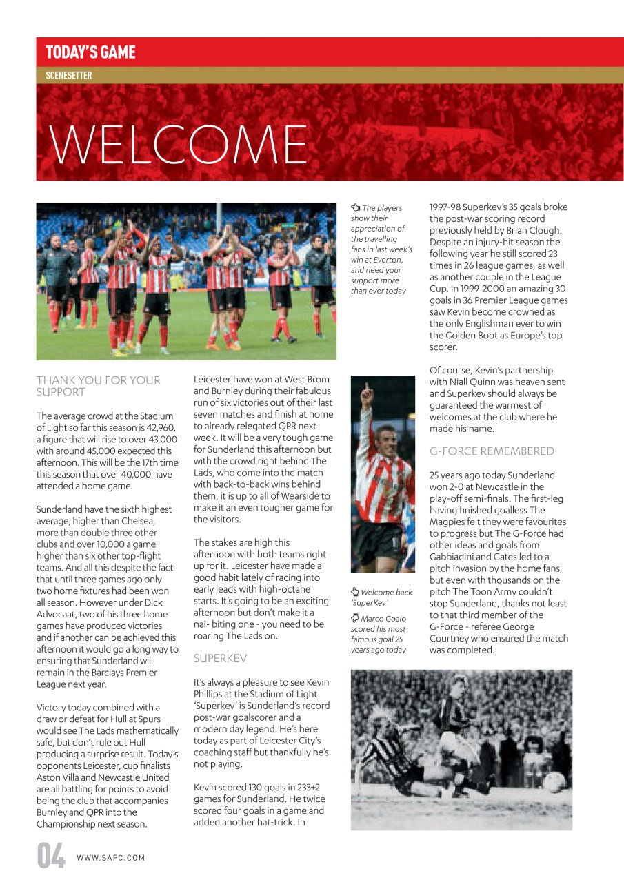 Sunderland FC Preview Pages