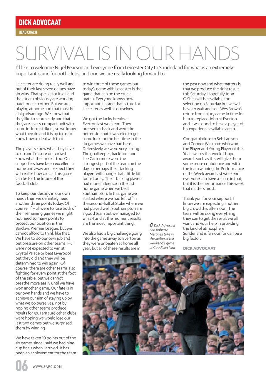 Sunderland FC Preview Pages