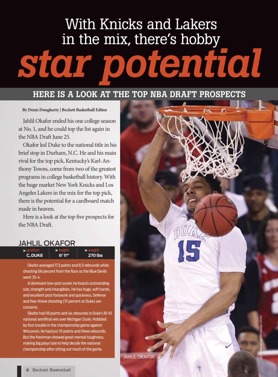 Beckett Basketball Magazine Preview Pages