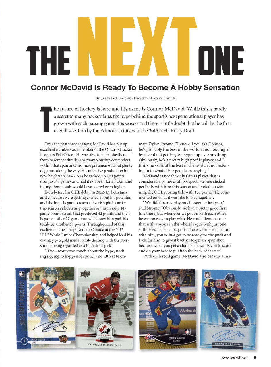 Beckett Hockey Magazine Preview Pages