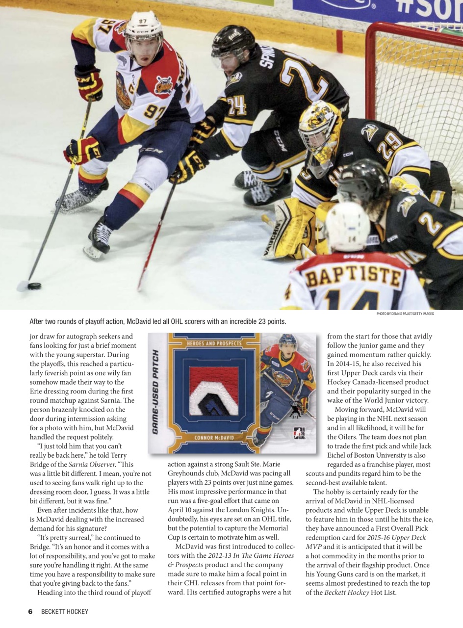 Beckett Hockey Magazine Preview Pages