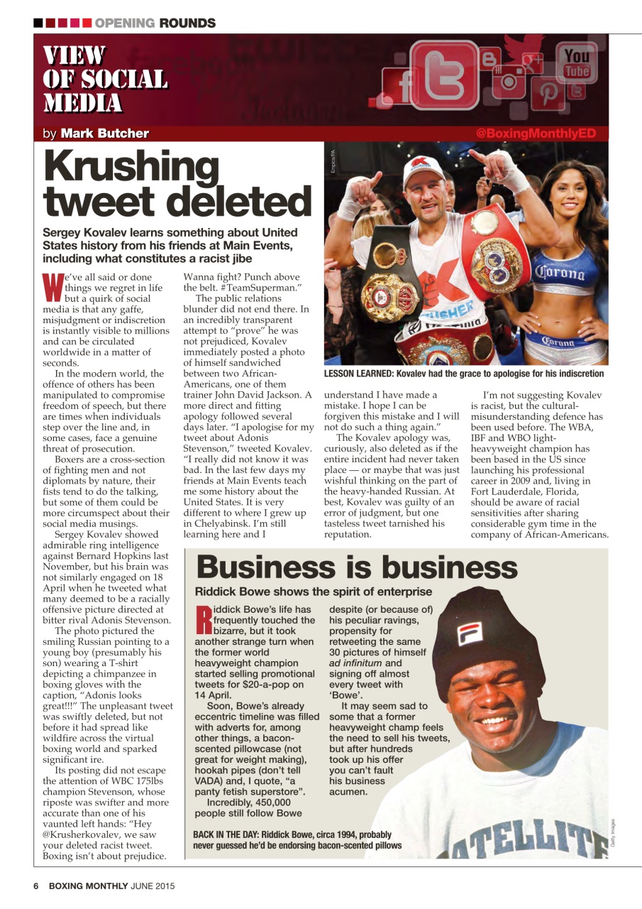 Boxing Monthly Preview Pages