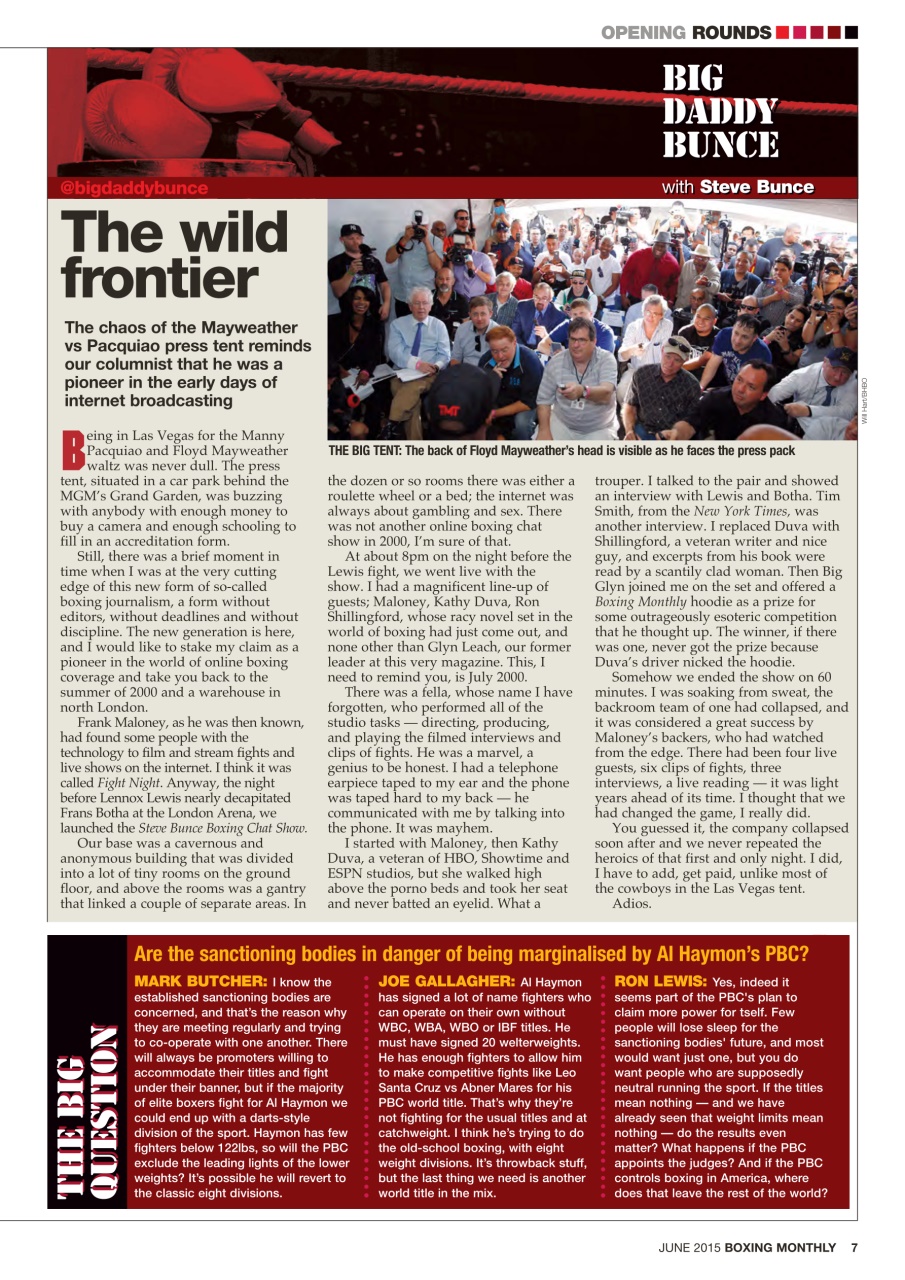 Boxing Monthly Preview Pages