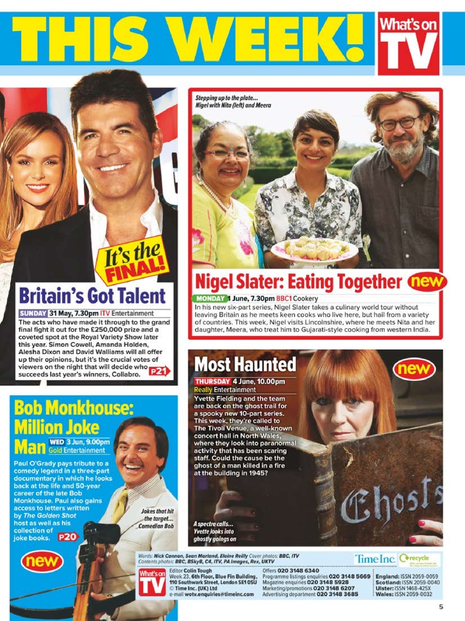 What's on TV Preview Pages