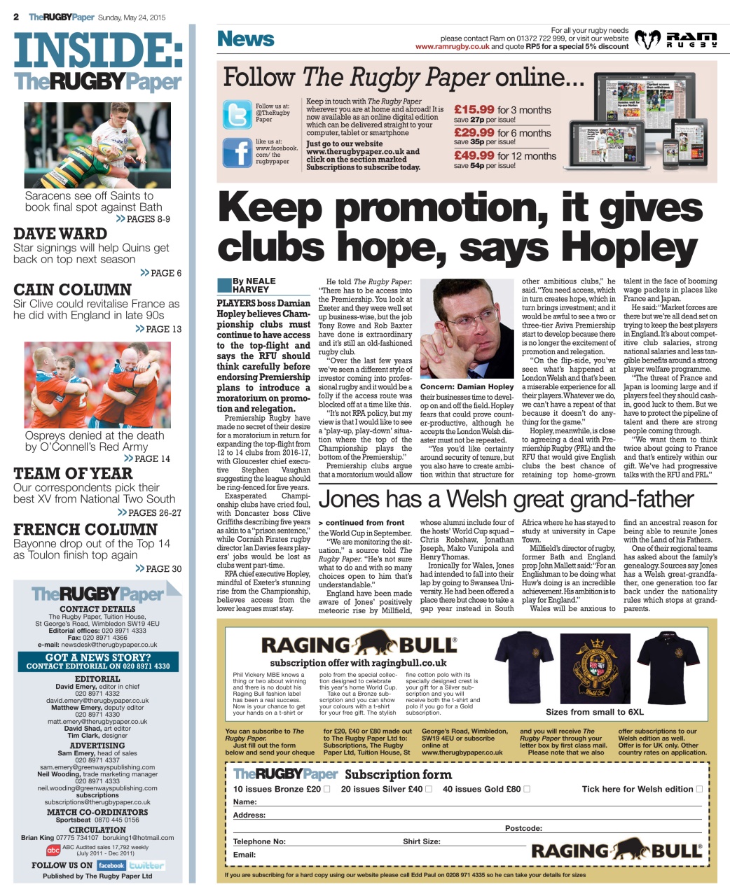 The Rugby Paper Preview Pages