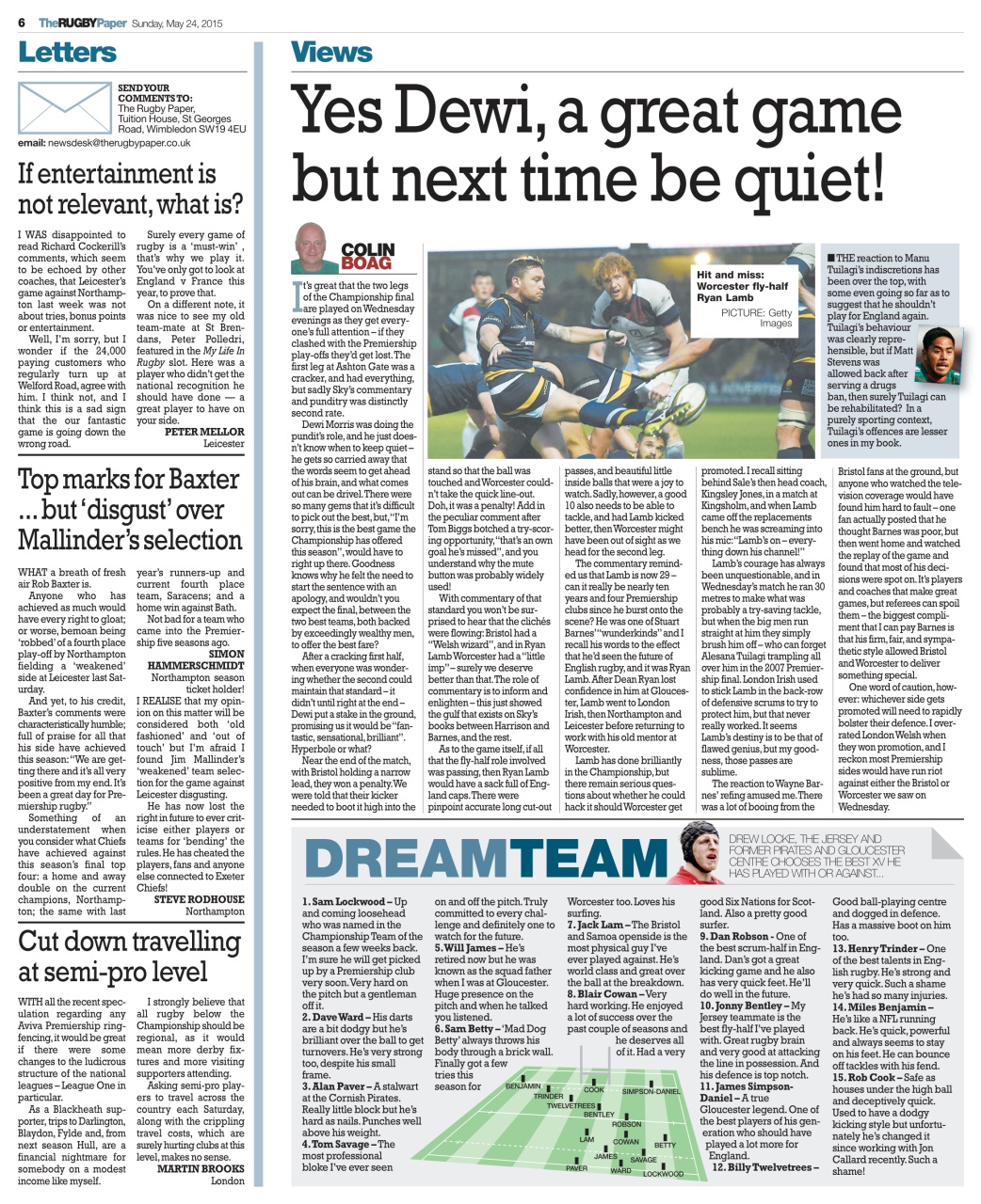 The Rugby Paper Preview Pages