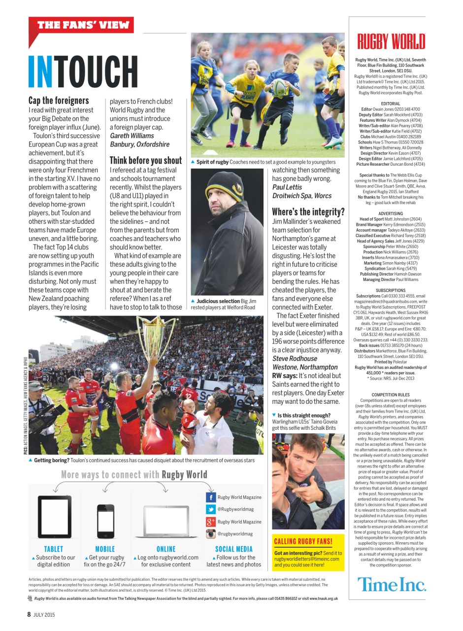 Rugby World Preview Pages