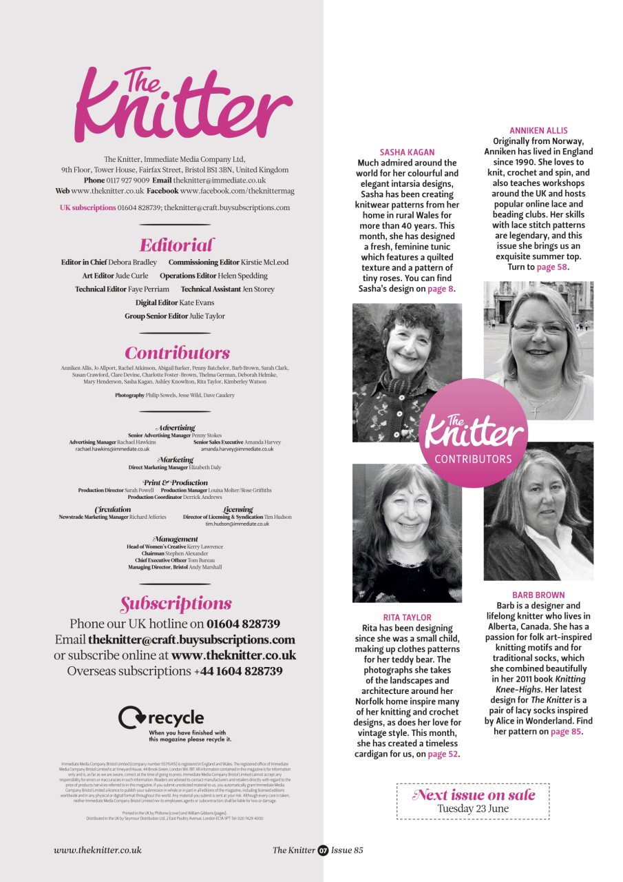 The Knitter Preview Pages