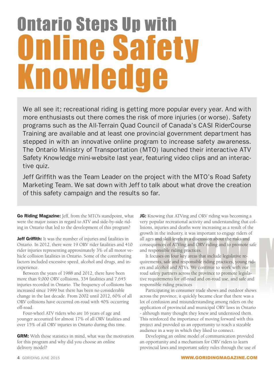 Go Riding ATVing Magazine Preview Pages