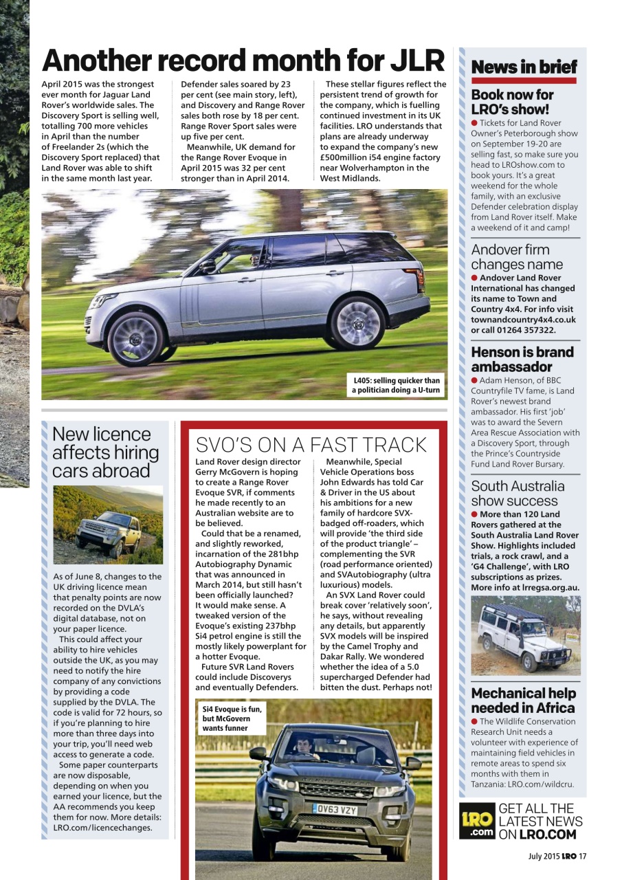 Land Rover Owner Preview Pages