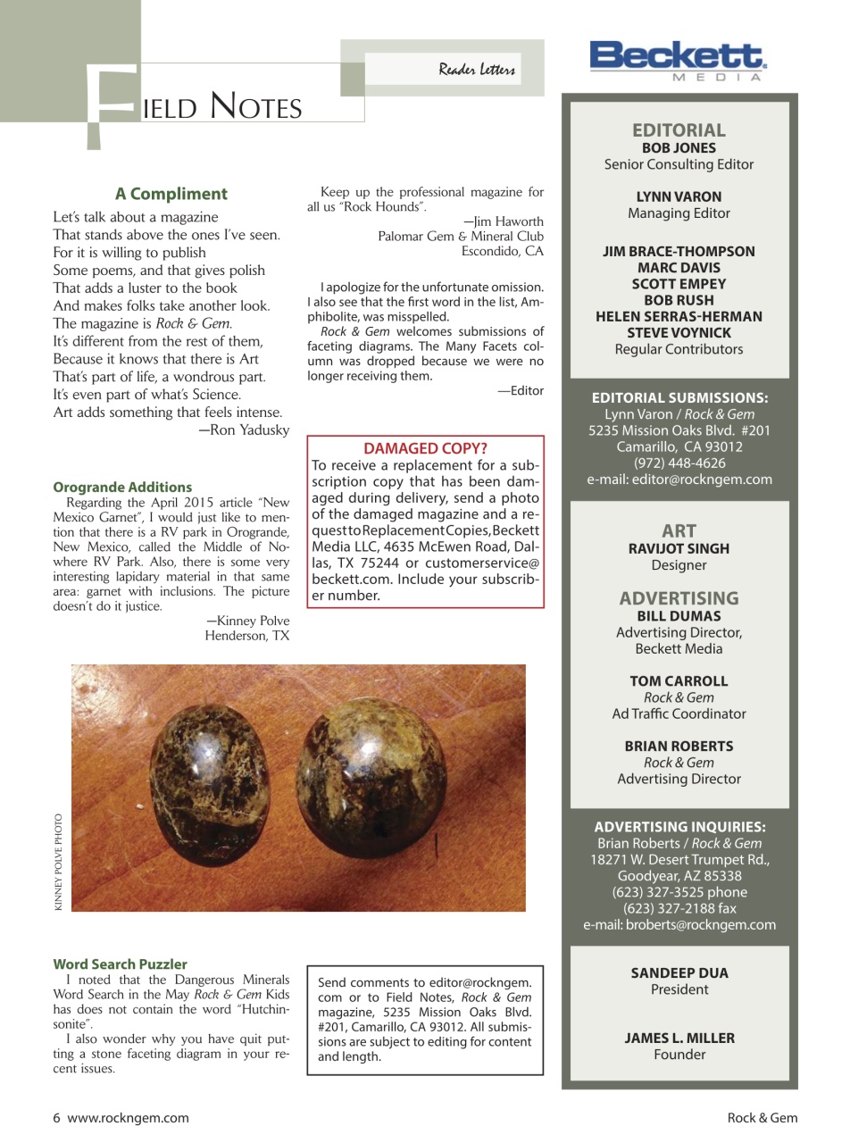 Rock&Gem Magazine Preview Pages