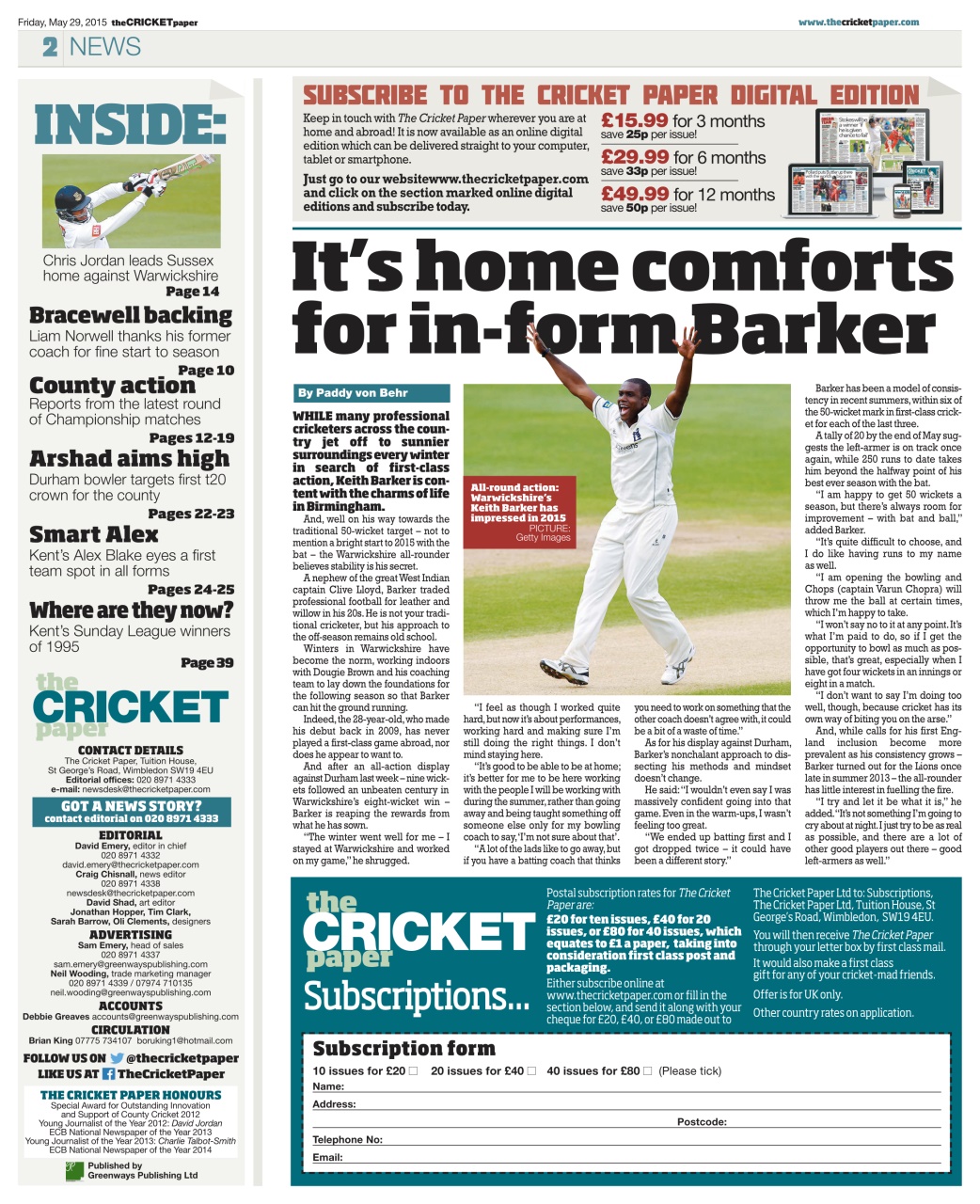The Cricket Paper Preview Pages