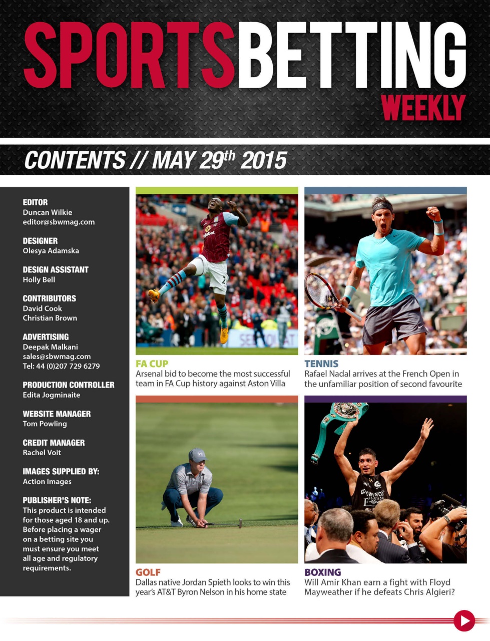 Sports Betting Weekly Preview Pages