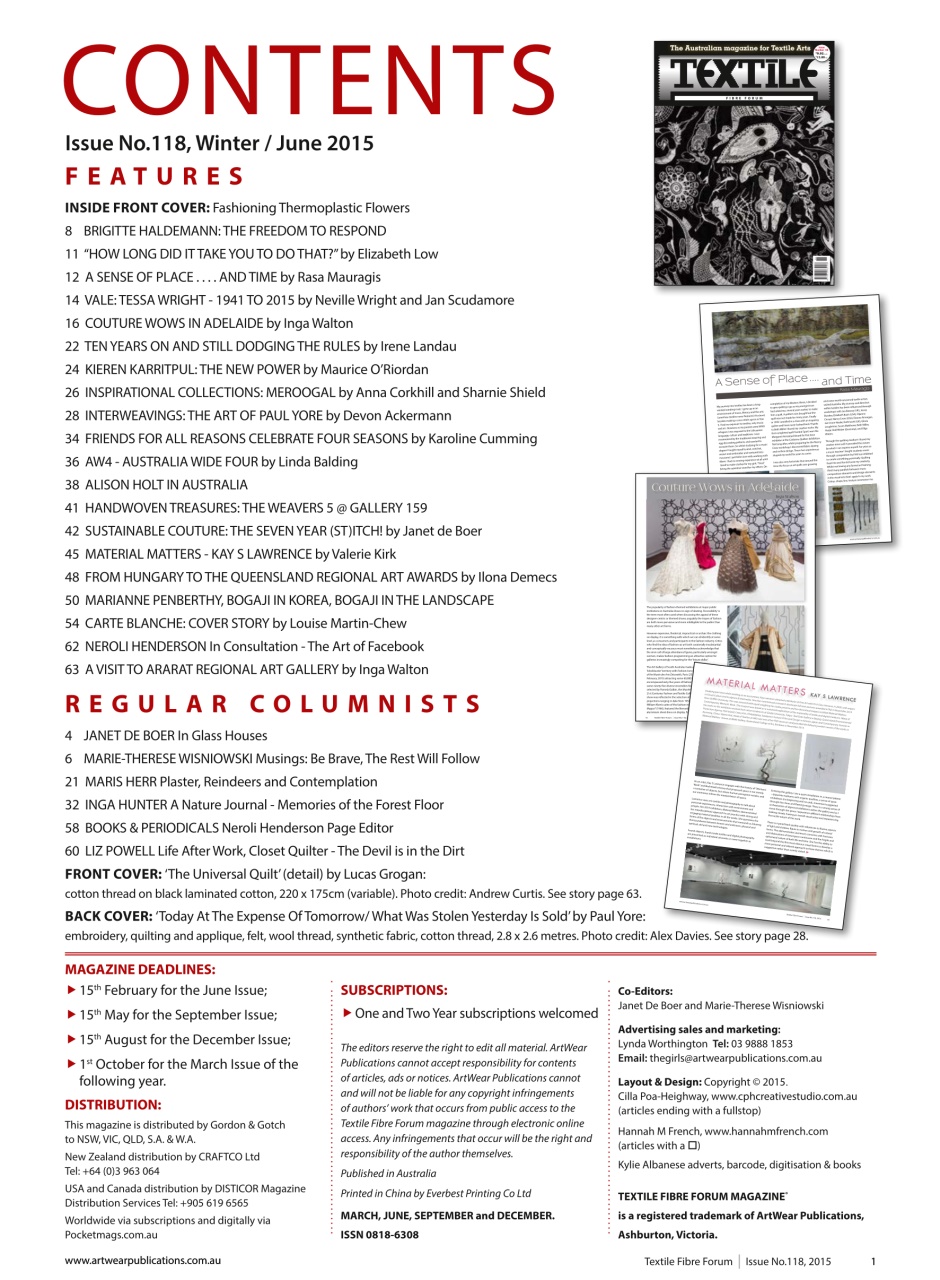 Textile Fibre Forum Preview Pages