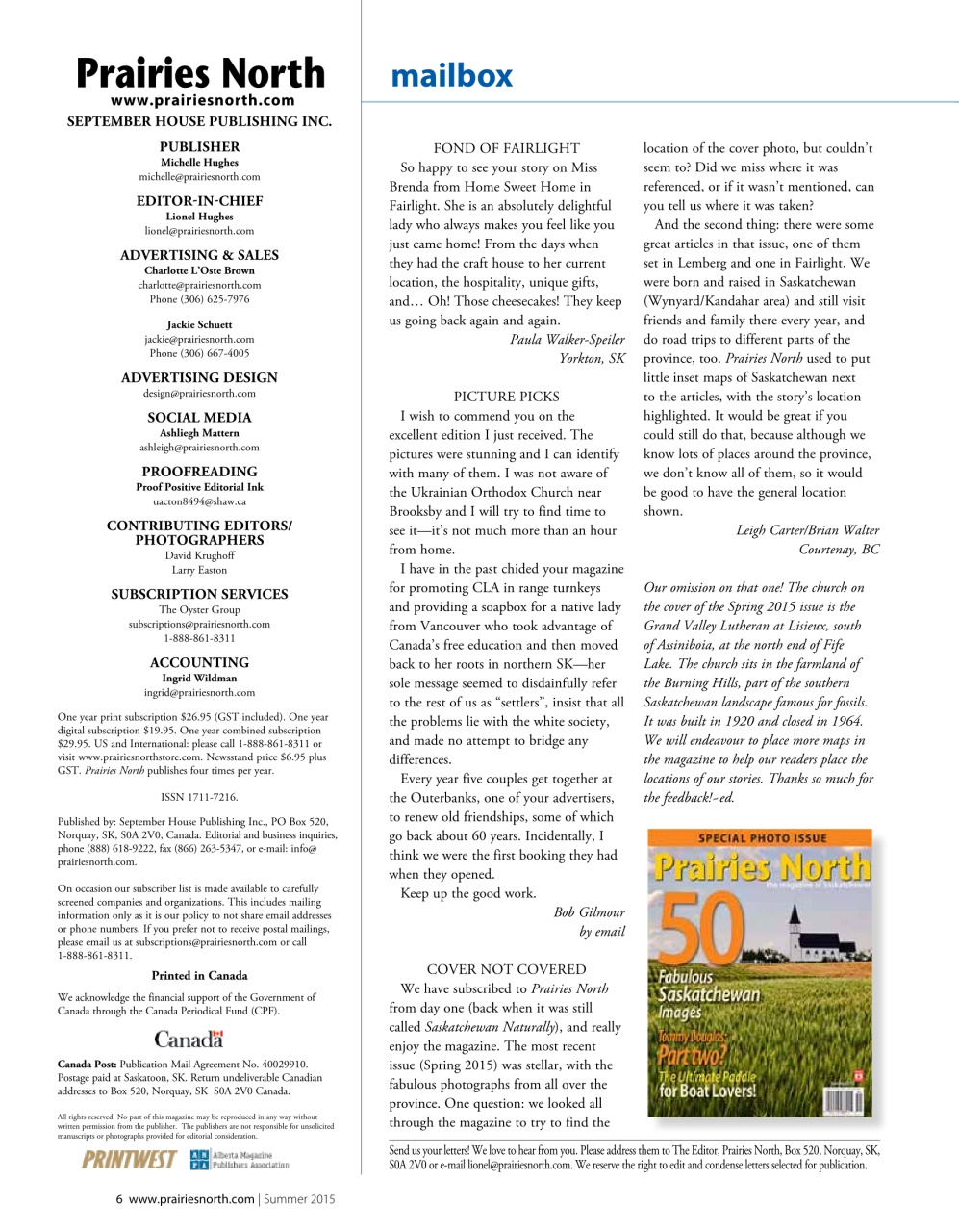 Prairies North Magazine Preview Pages