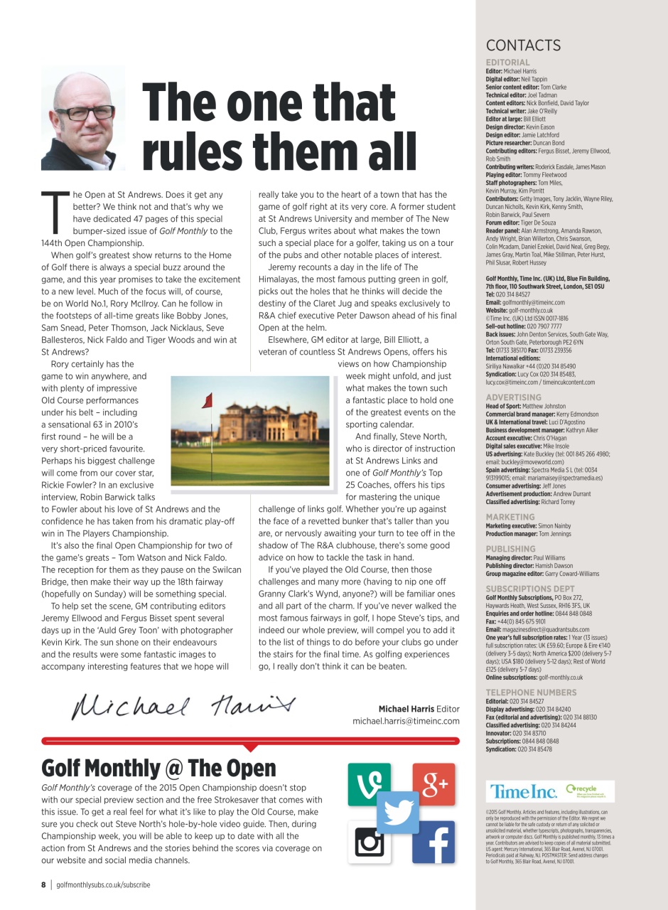 Golf Monthly Preview Pages