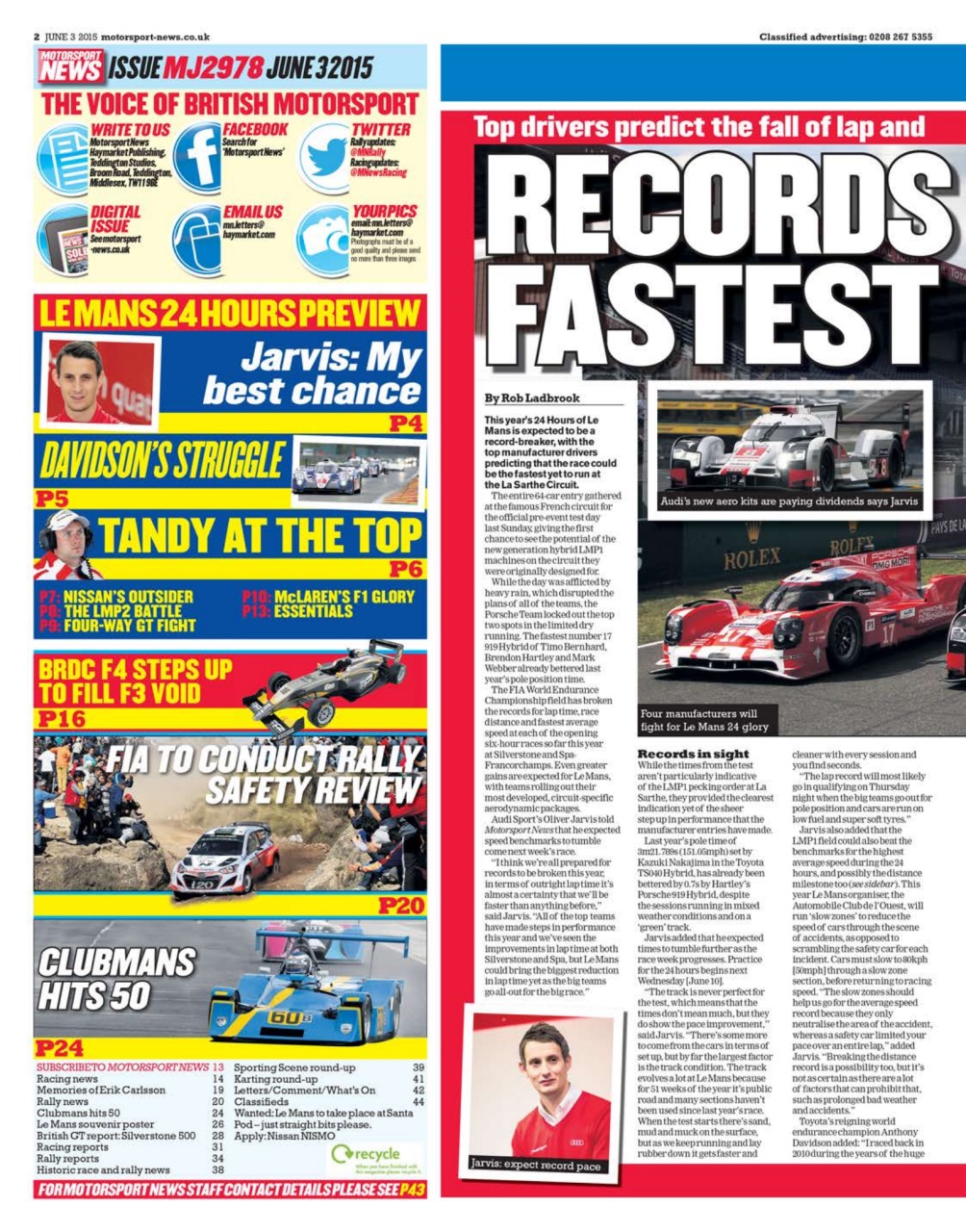 Motorsport News Preview Pages