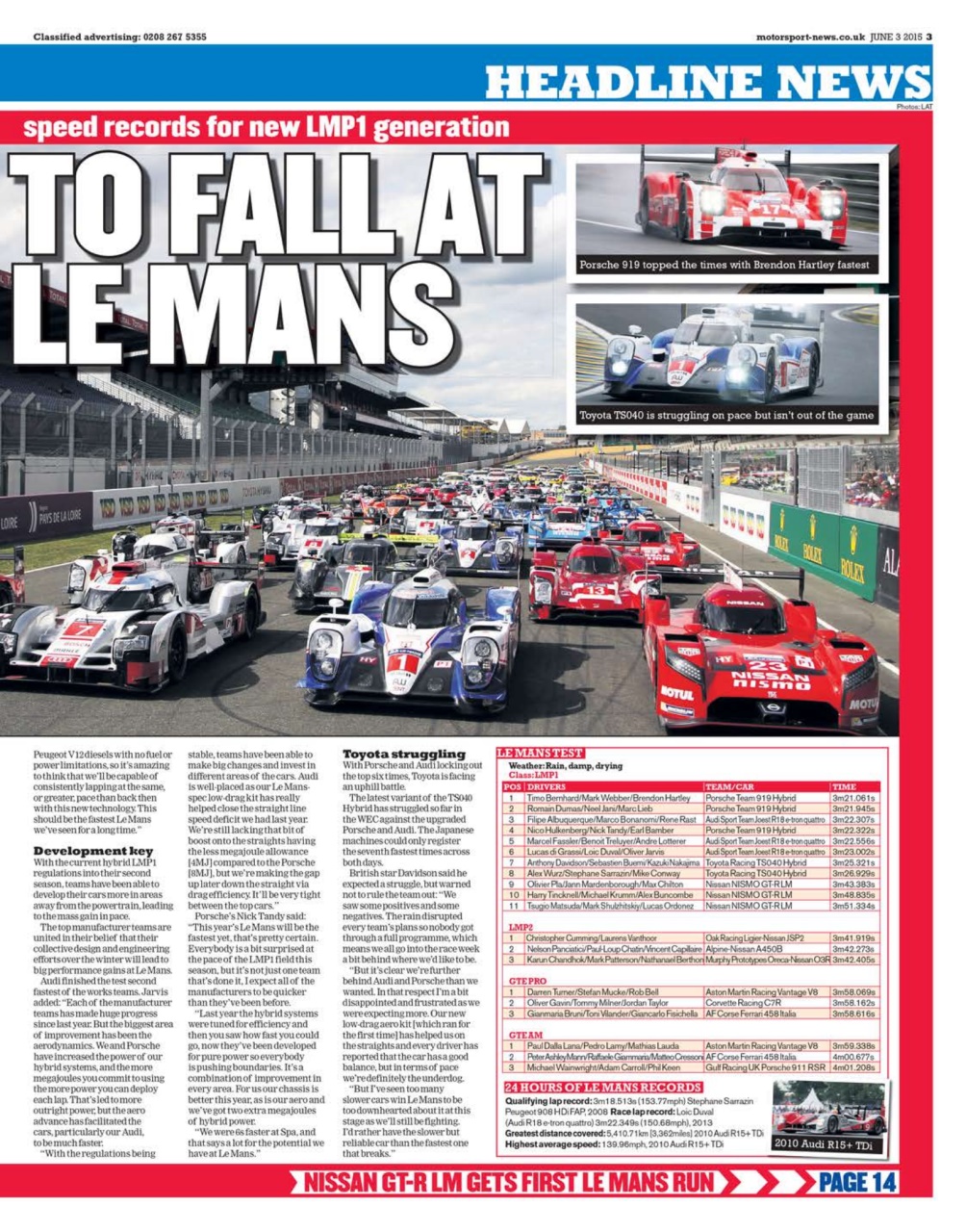 Motorsport News Preview Pages