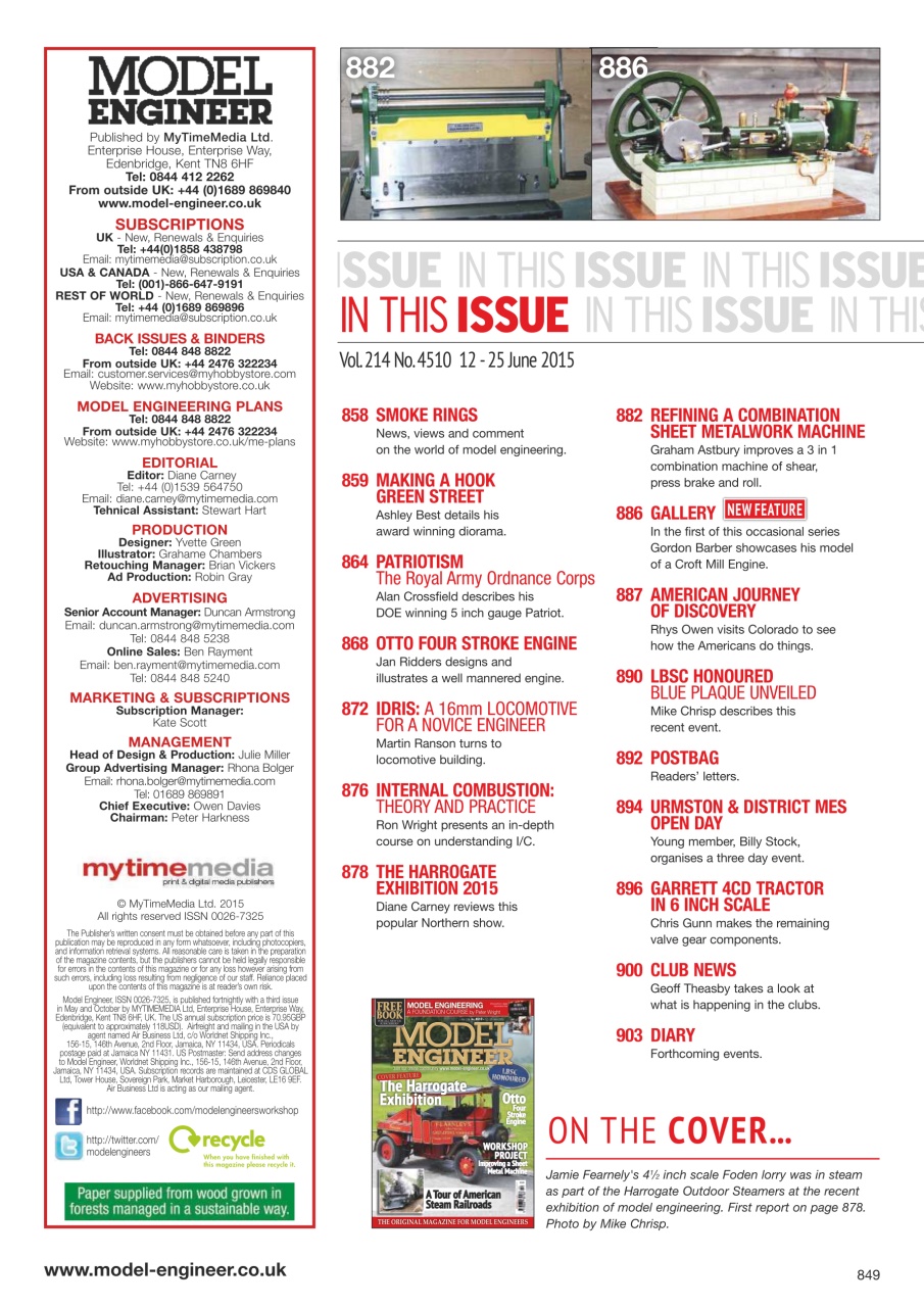 Model Engineer Preview Pages