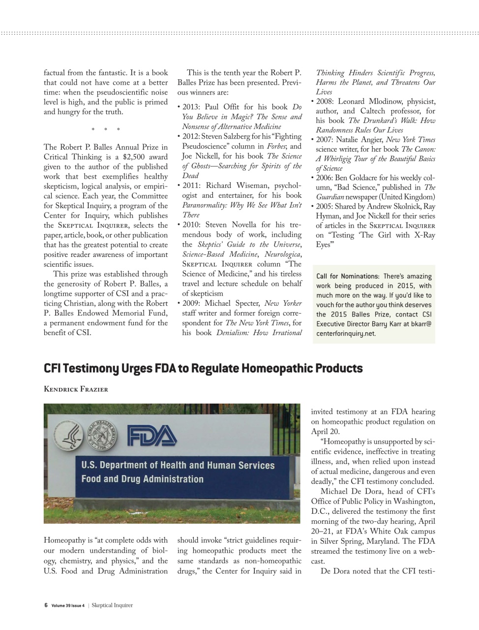 Skeptical Inquirer Preview Pages