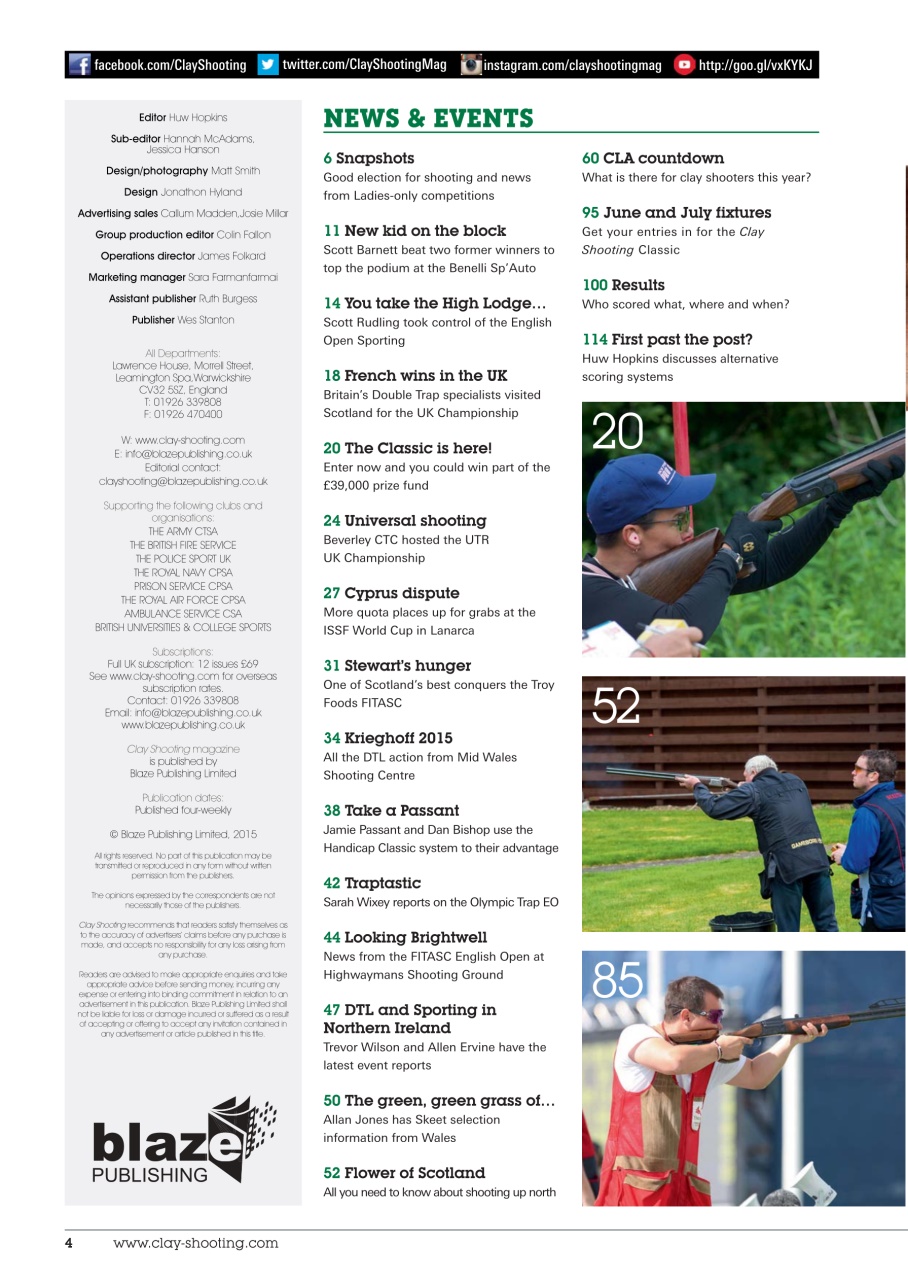 Clay Shooting Preview Pages