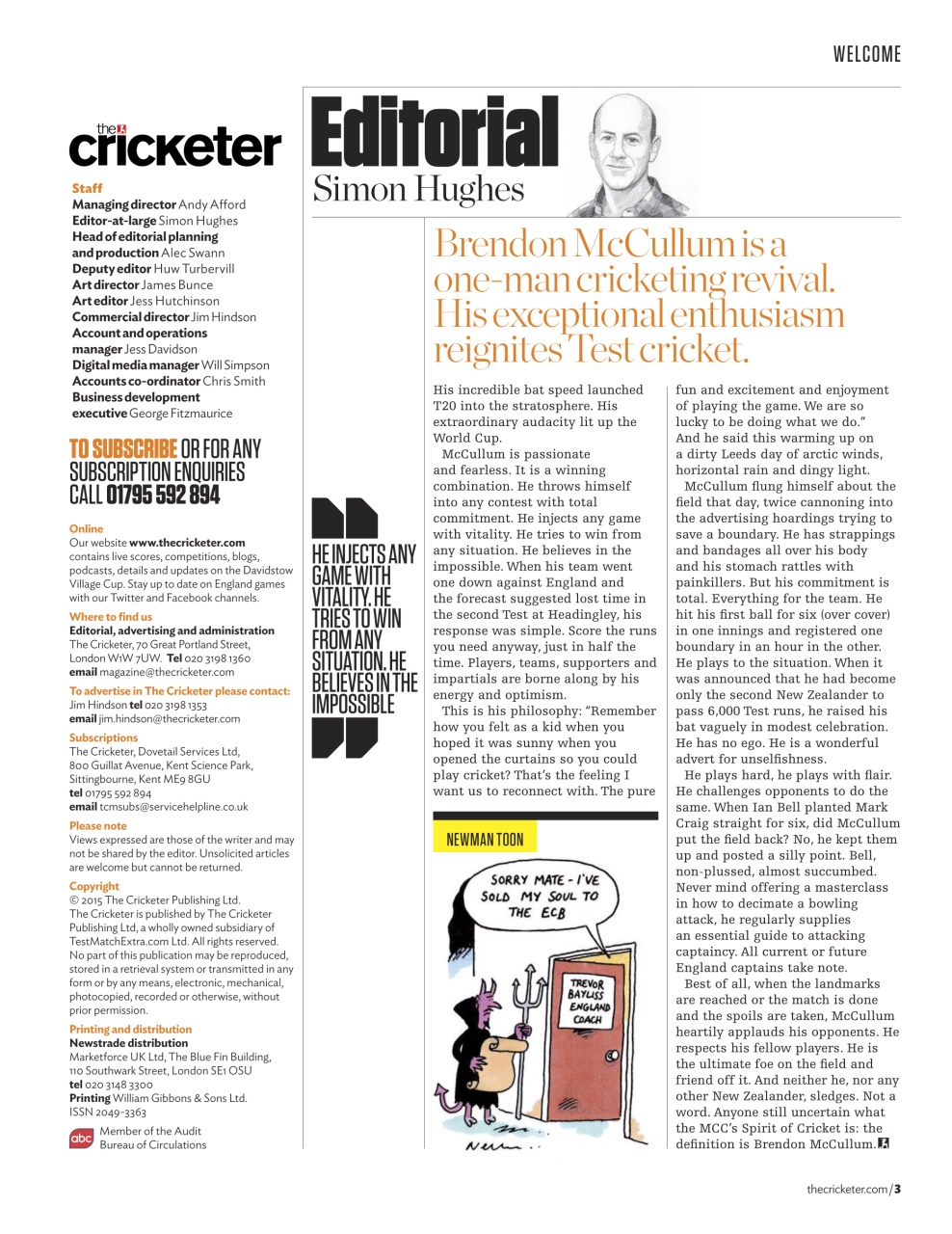 The Cricketer Magazine Preview Pages