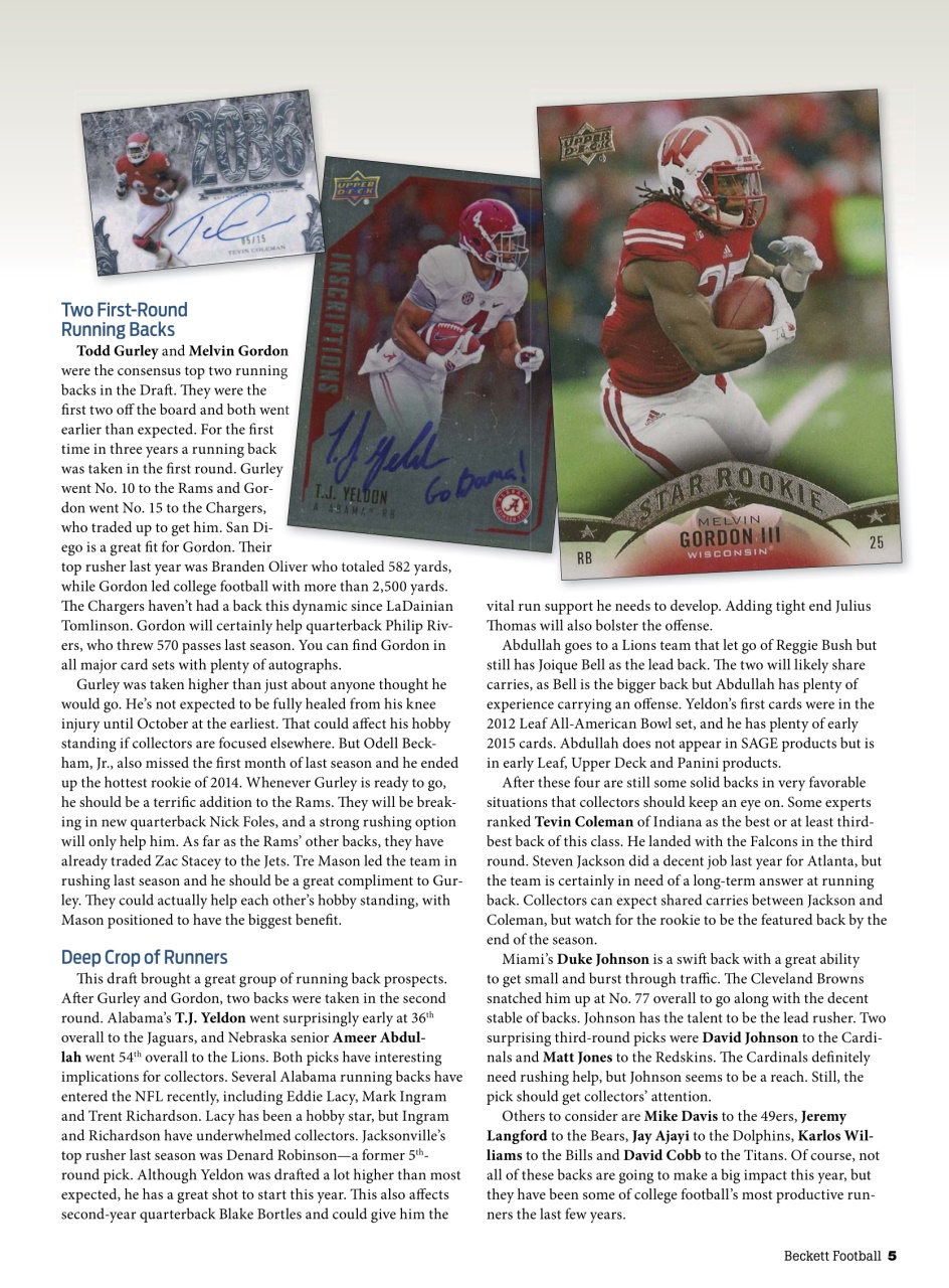 Beckett Football Magazine Preview Pages