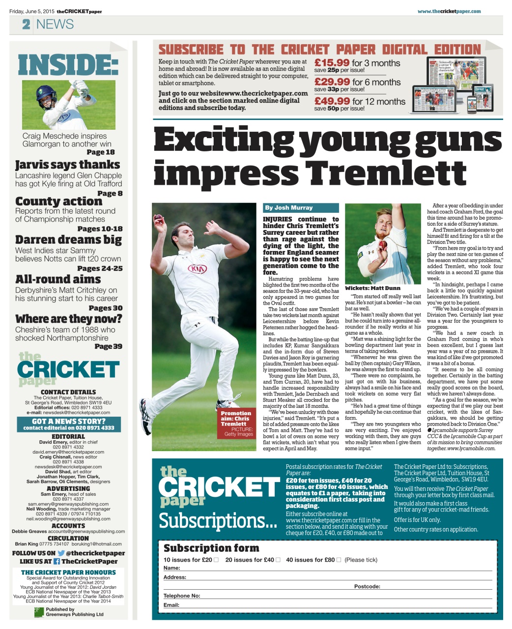 The Cricket Paper Preview Pages
