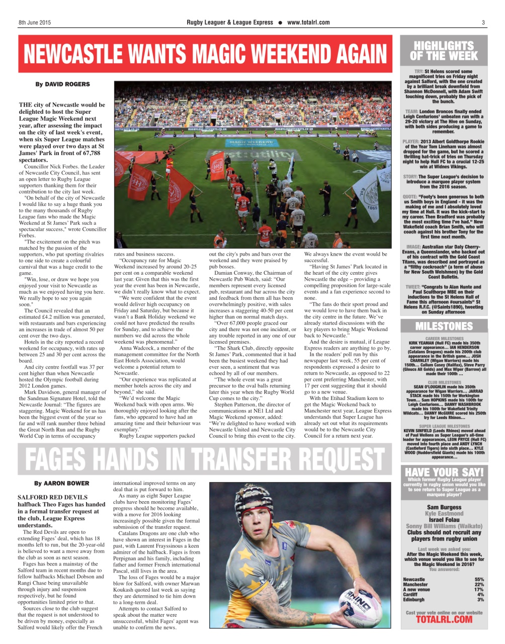 League Express Preview Pages