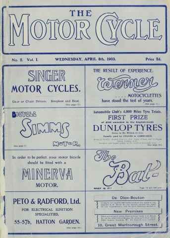 The Classic MotorCycle issue No. 2 , Vol. 1 April 8th 1903