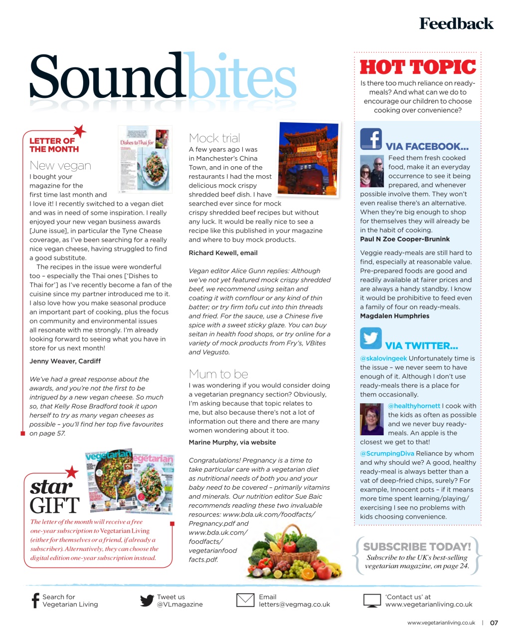 Vegetarian Living Preview Pages