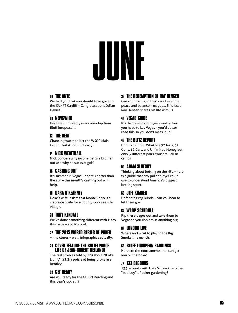 Bluff Europe Preview Pages