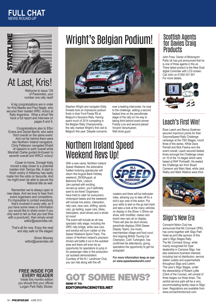 Pacenotes Rally magazine Preview Pages