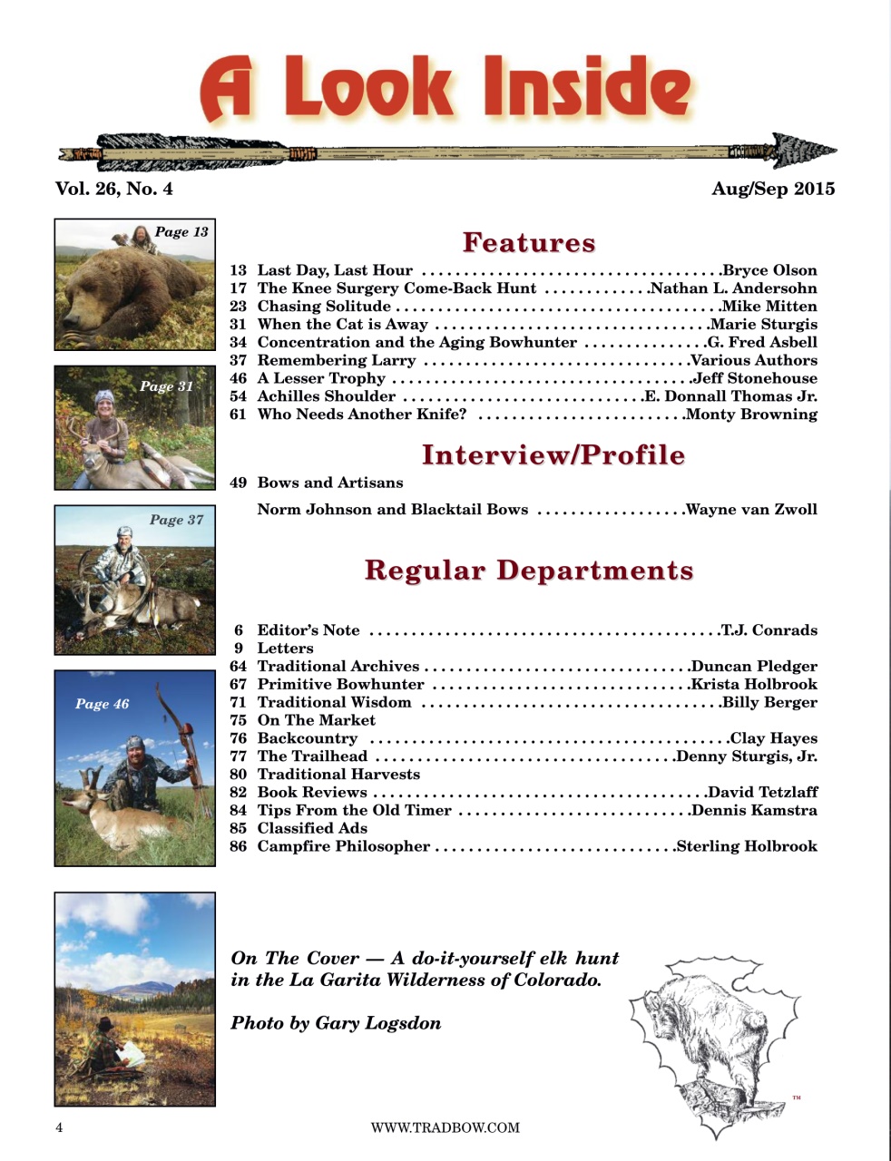 Traditional Bowhunter Magazine Preview Pages