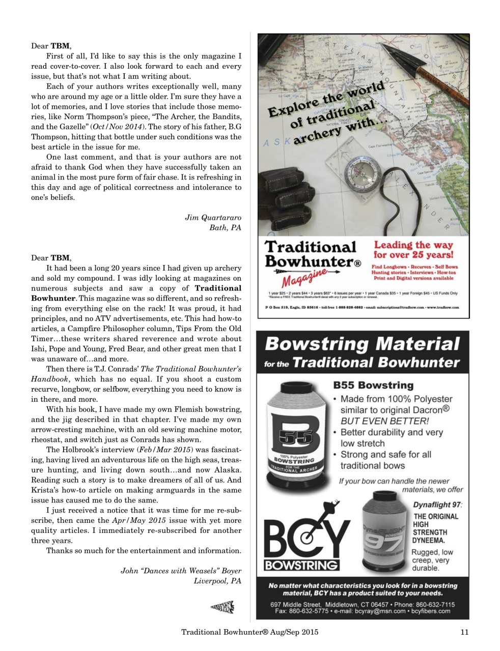 Traditional Bowhunter Magazine Preview Pages