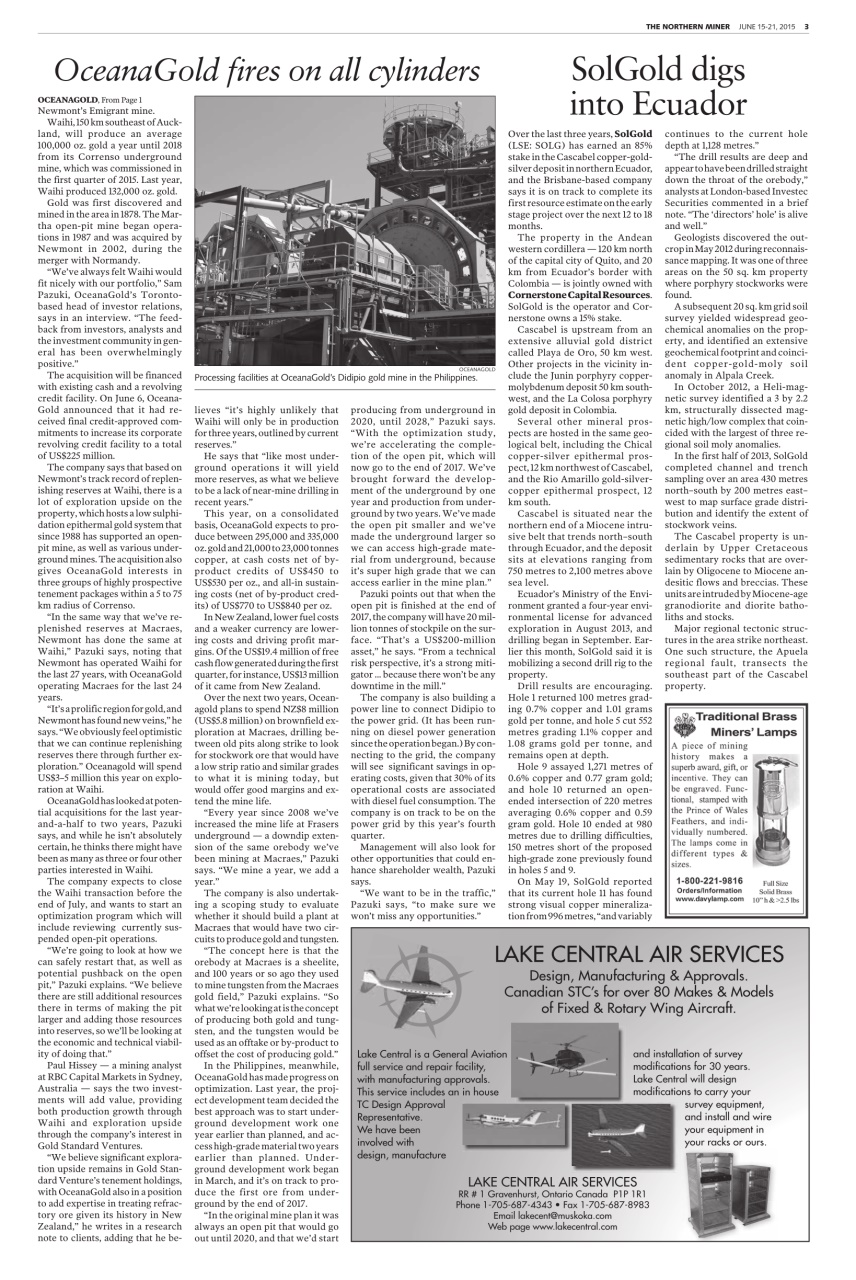 The Northern Miner Preview Pages