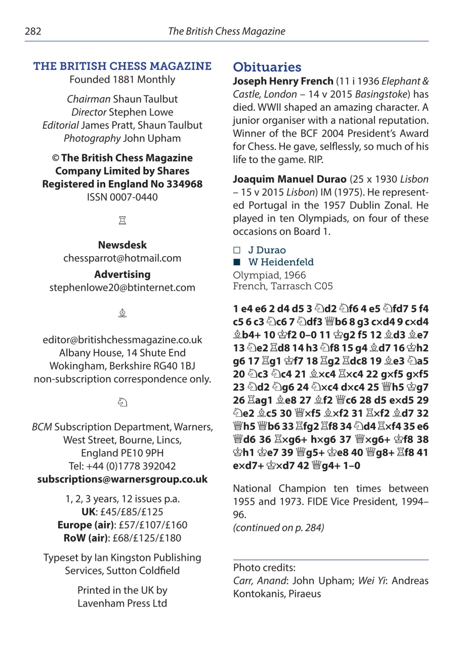 British Chess Magazine Preview Pages