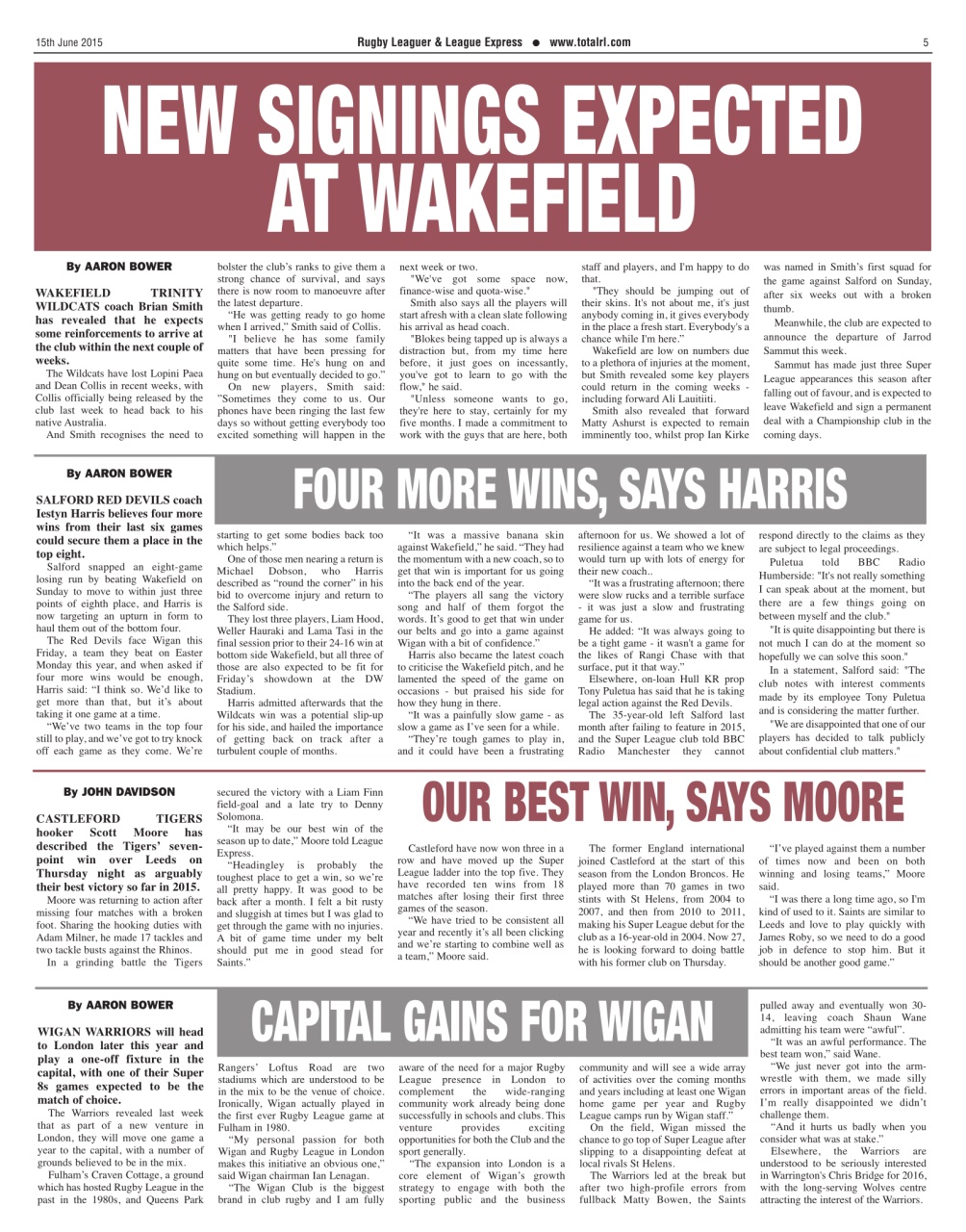 League Express Preview Pages