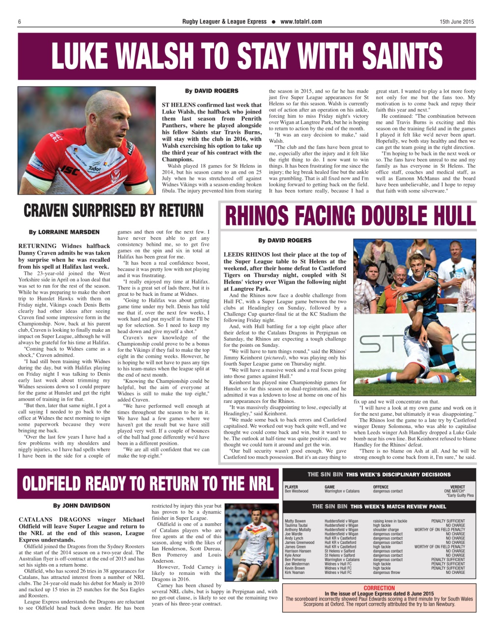 League Express Preview Pages