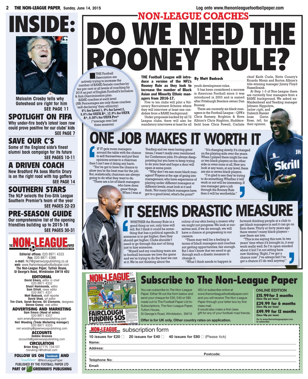 The Non-League Football Paper Preview Pages