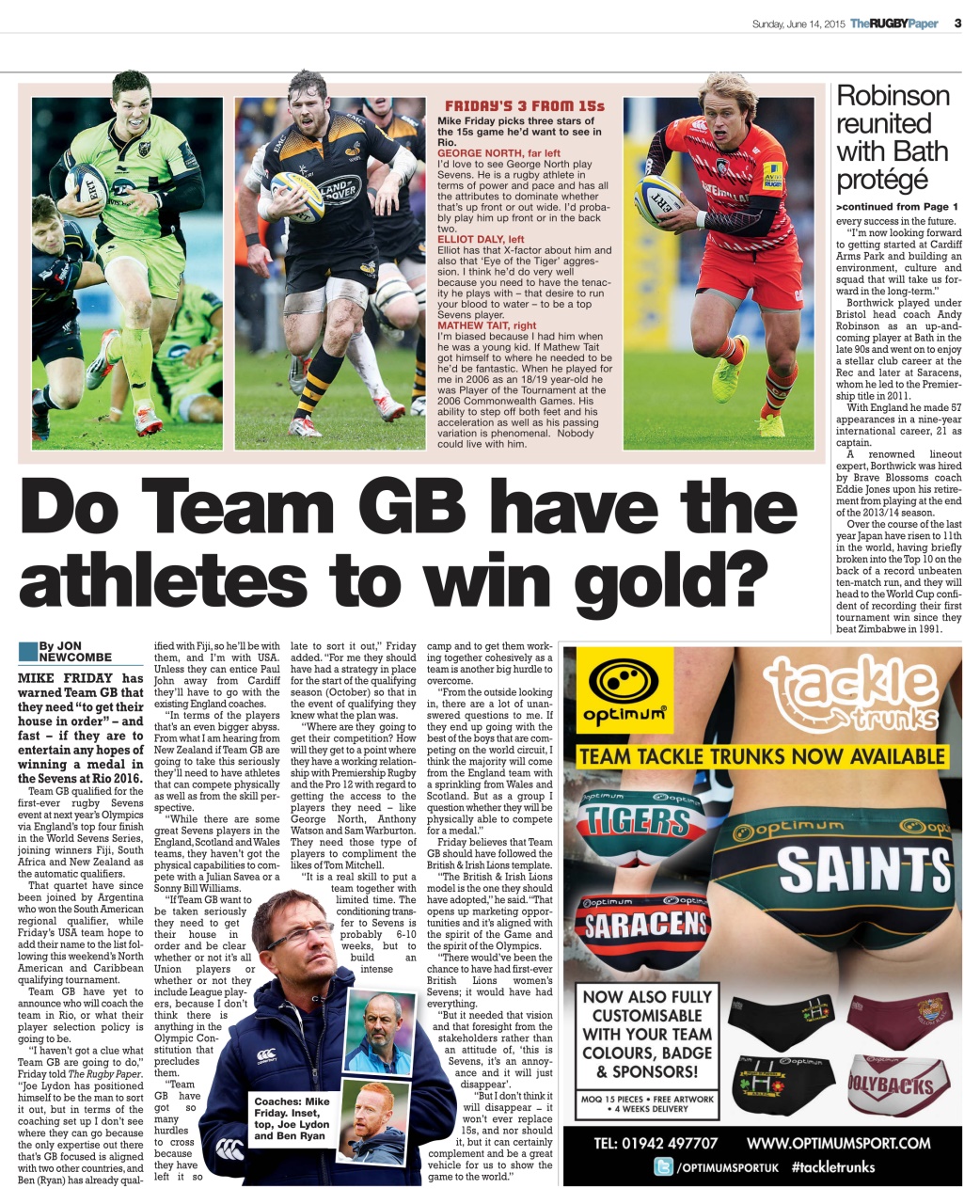 The Rugby Paper Preview Pages