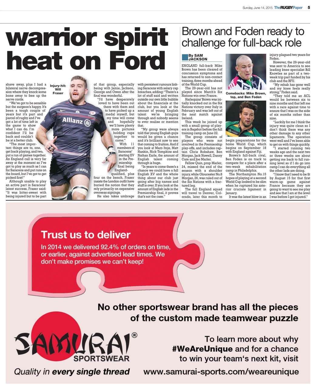 The Rugby Paper Preview Pages