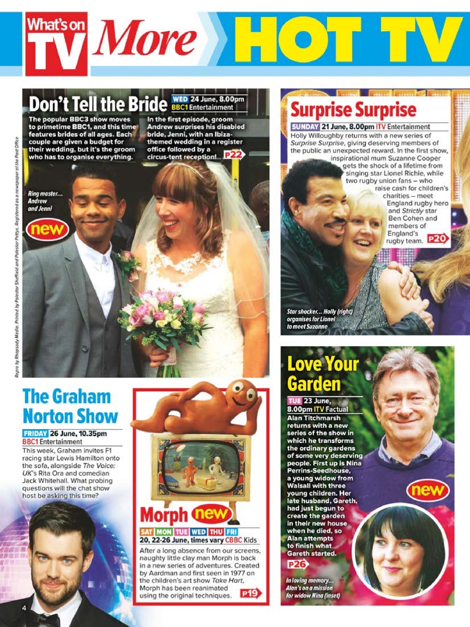 What's on TV Preview Pages